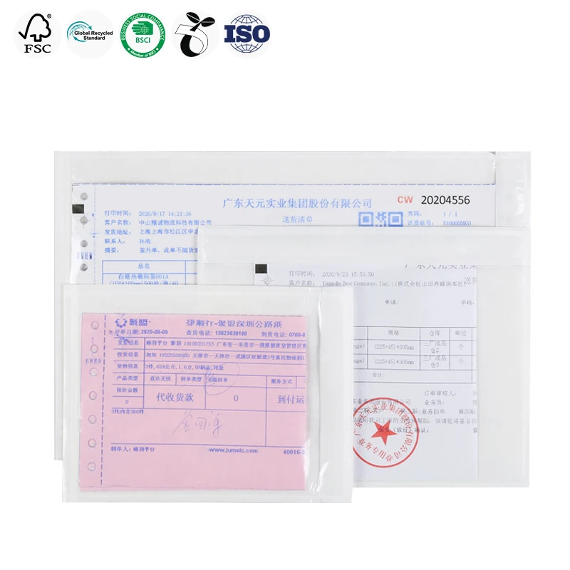 Transparent Envelope Packing List Bag Sideways Loading Packing List Enclosed Pouch