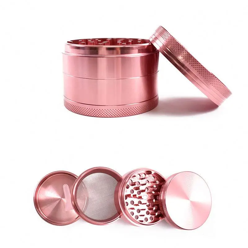 
Pink Color Rose Gold Girl Love 4levels Aluminium Herb Grinder Weed Tobacco Smoke Portable for Hookah Shisha Glass Water Pipe 