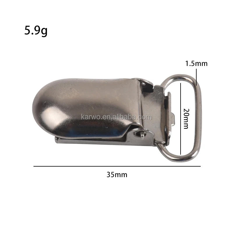 New Baby Pacifier Holder Clip Suspender Clip Custom Logo Metal Suspender Clips Buckle for Suspender Belts