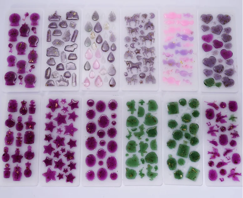 High quality different pattern diy crystal glue jewellery molds silicone epoxy Resin Mold