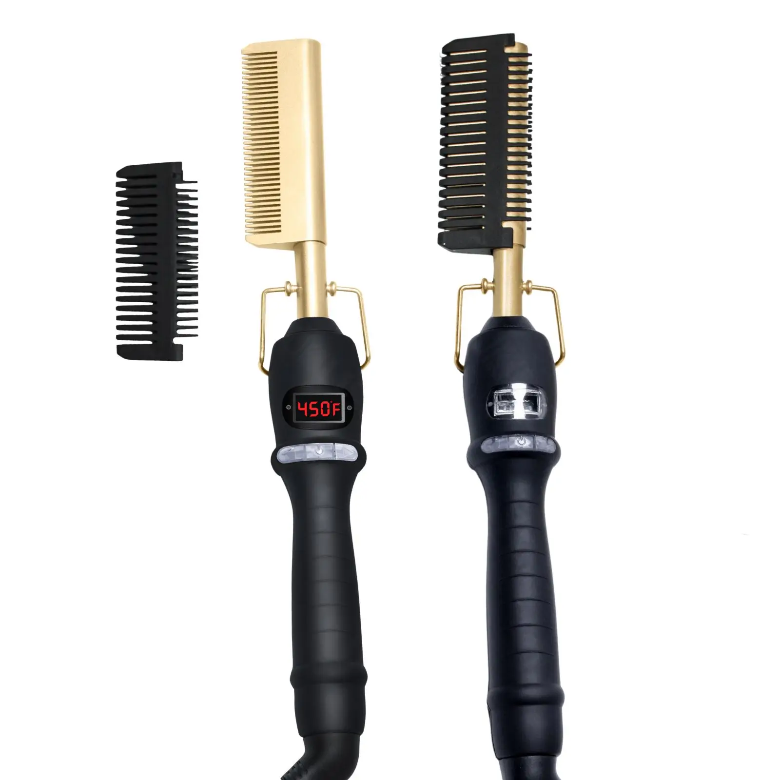 Wet and Dry Use 2 in 1 High Heat Hot Comb For Wigs LCD Screen Flat Iron Hot Comb Electric For Straight And Curly Hair