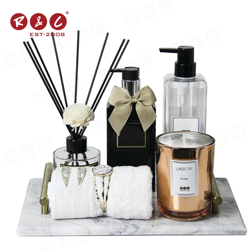 10 Oz Luxurious Elegant Steel Custom Empty Logo Copper Gold Metallic Status Tin Can Holders Lanterns Metal Candle Jars With Lid