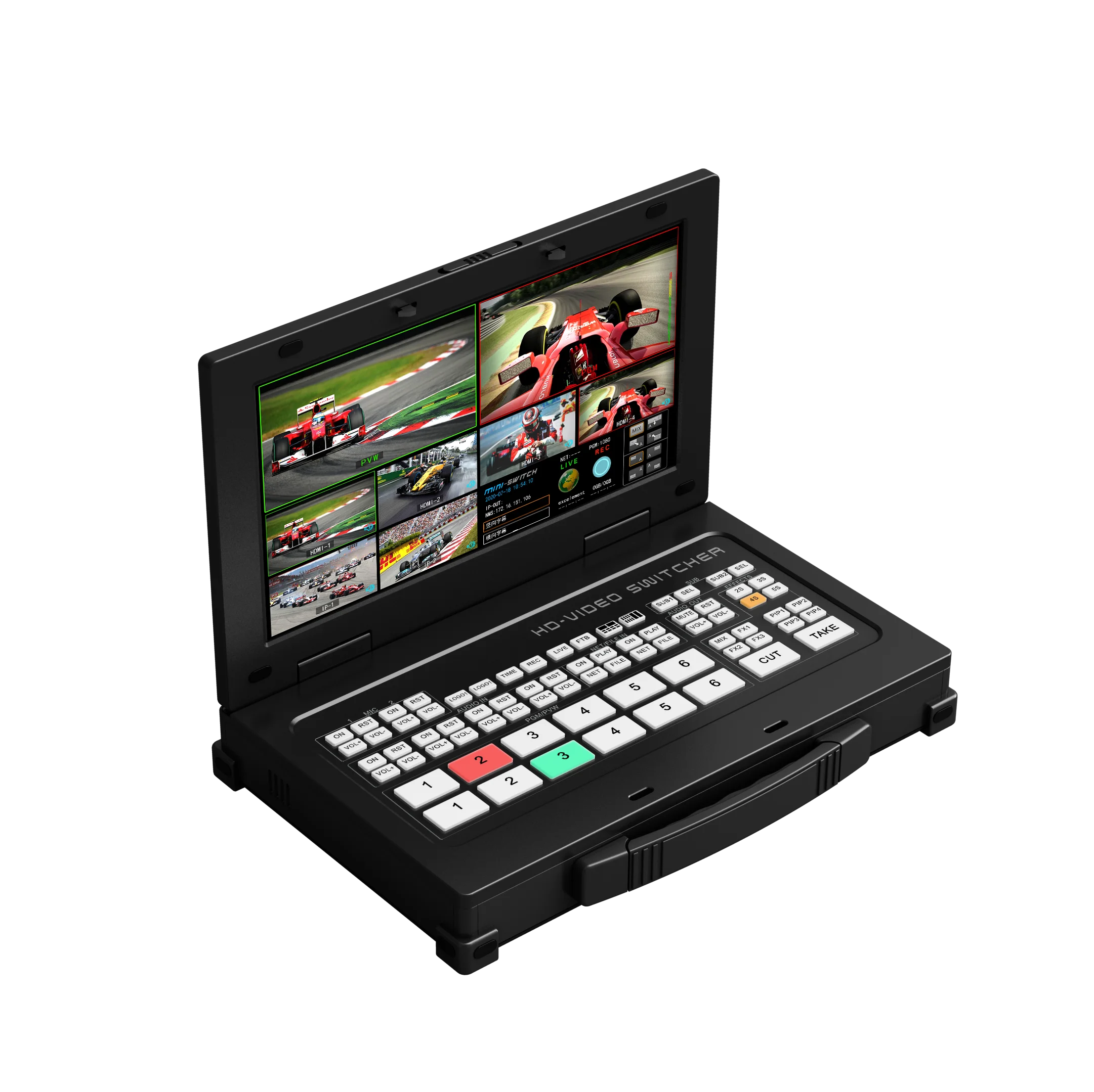 Multiview 1080P60fps 4 Platforms Same Time Live Streaming Chroma Key 4*H-DMI Video
