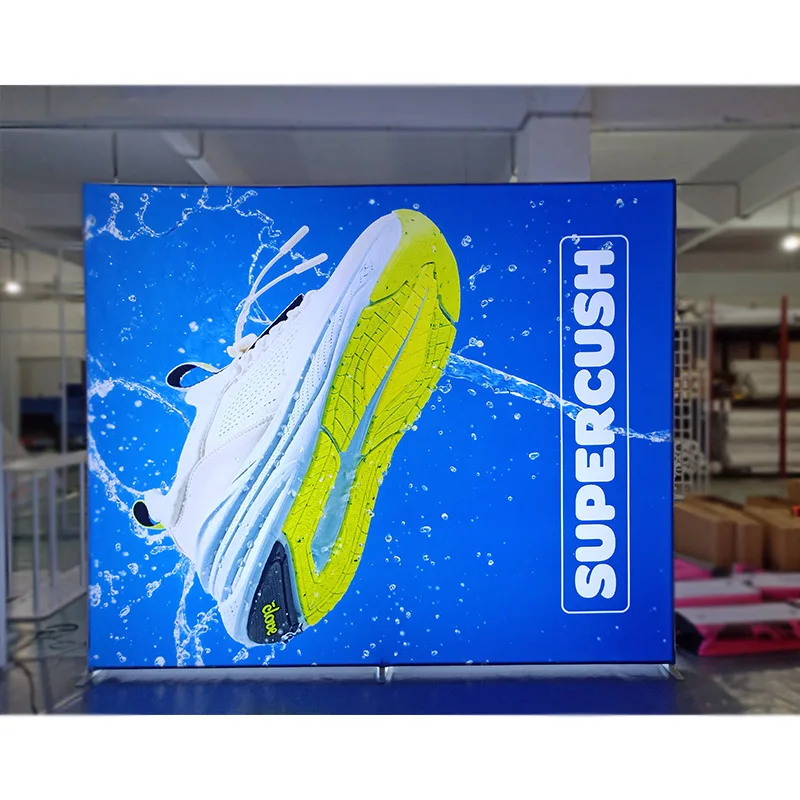 10ft X 8ft Marble Pillow Cover LED Light Backdrop Stand Tension Fabric Photo Booth Display For Wedding Events