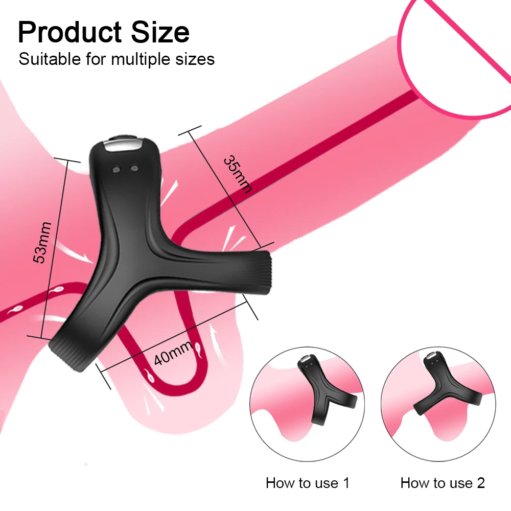 ALWUP Soft Silicone Vibrator Penis Ring Magnetic Charging for Men Delay Ejaculation Erection Dick Ring Sex Toys for Couple