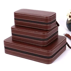 8 Slots  custom black luxury pu leather watch storage display bag