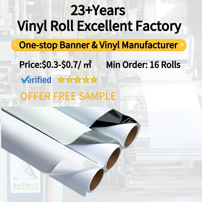 Wholesale Glossy White PVC Vinyl Roll Eco Solvent Printing Self-Adhesive Poster Material for Printable Posters