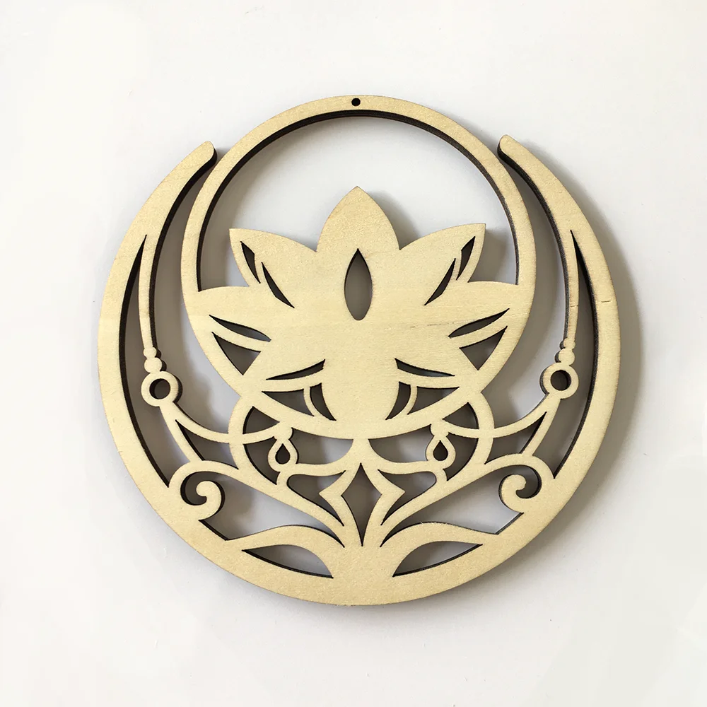 Hot Sale Laser Cutting Wooden Signs Crafts Home Carved Wood Art Flower Craft Decoration