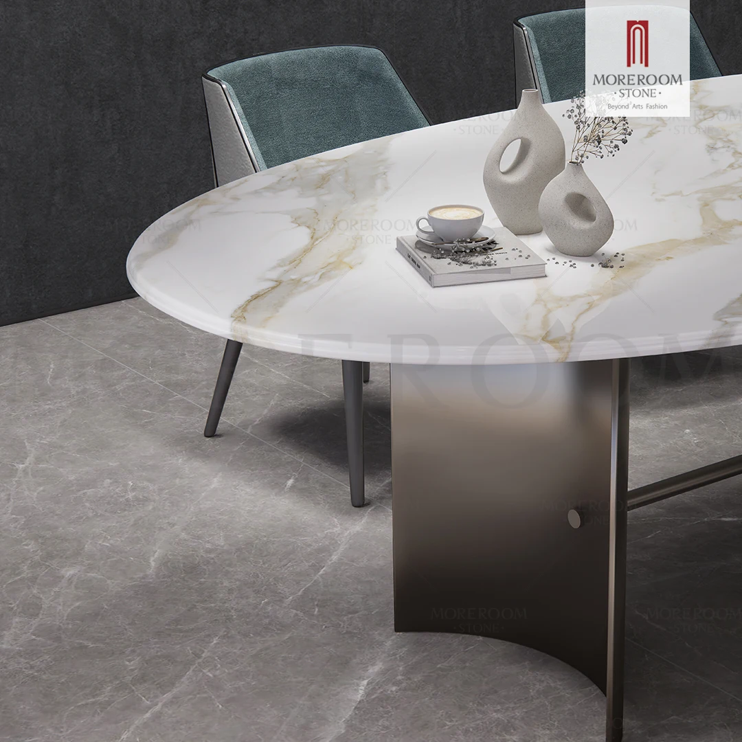 Luxury Full Body Royal Gold Sintered Stone Bookmatch For Tv Wall Background