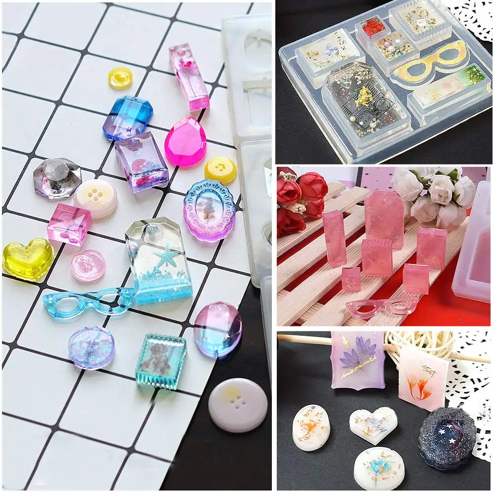 Resin Liquid Silicone Combination Molds for DIY Making Finding Resin Molds Jewelry Pendant Silicone Jewelry Tools Mix Shape