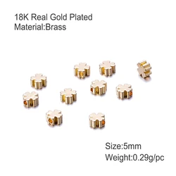 Wholesale Jewelry Making Decorative Necklace Spacer Beads 18K Gold Plated Triangle Heart Metal Brass Beads For Bracelets Making