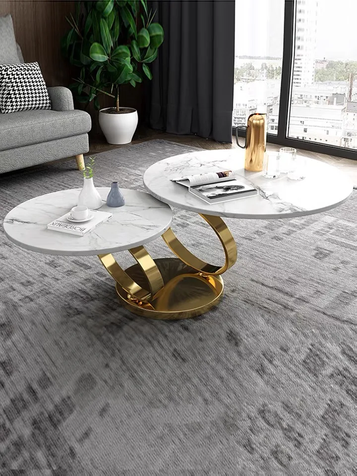 Легкий роскошный и простой журнальный столик из нержавеющей стали, современный журнальный столик