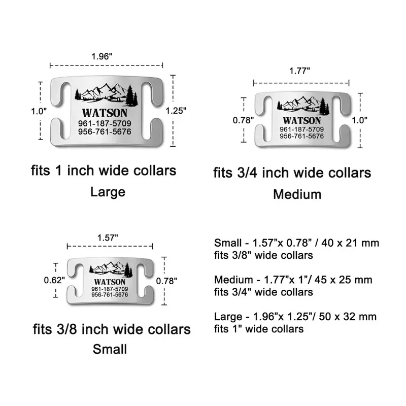 Custom Engraved Dog Name Tags Cute Slide-On Pet Cat Collar Id Tags Pendant Style Personalized Dog Pendants Charms