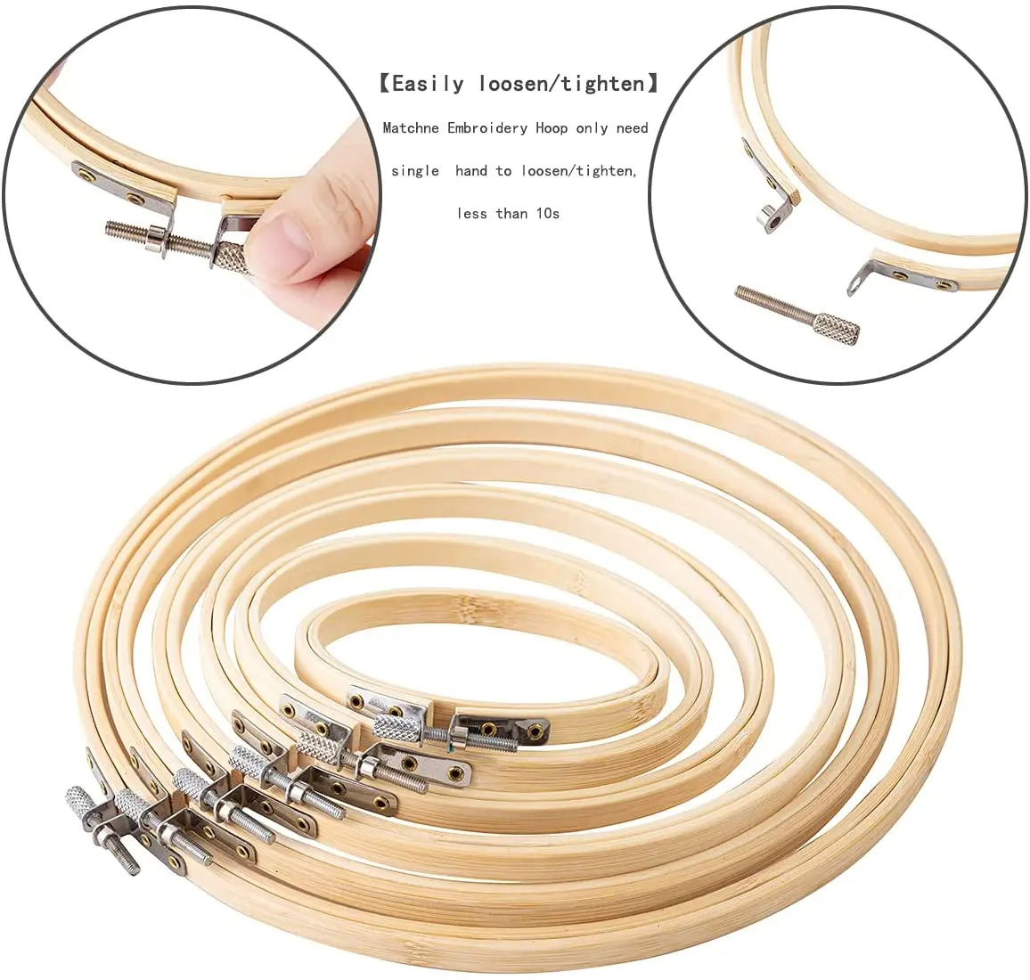 7.87IN Wooden Bamboo Floral Hoop Macrame Craft Hoop Ring Bamboo Frame bamboo circle for DIY Dreamcatcher Ring