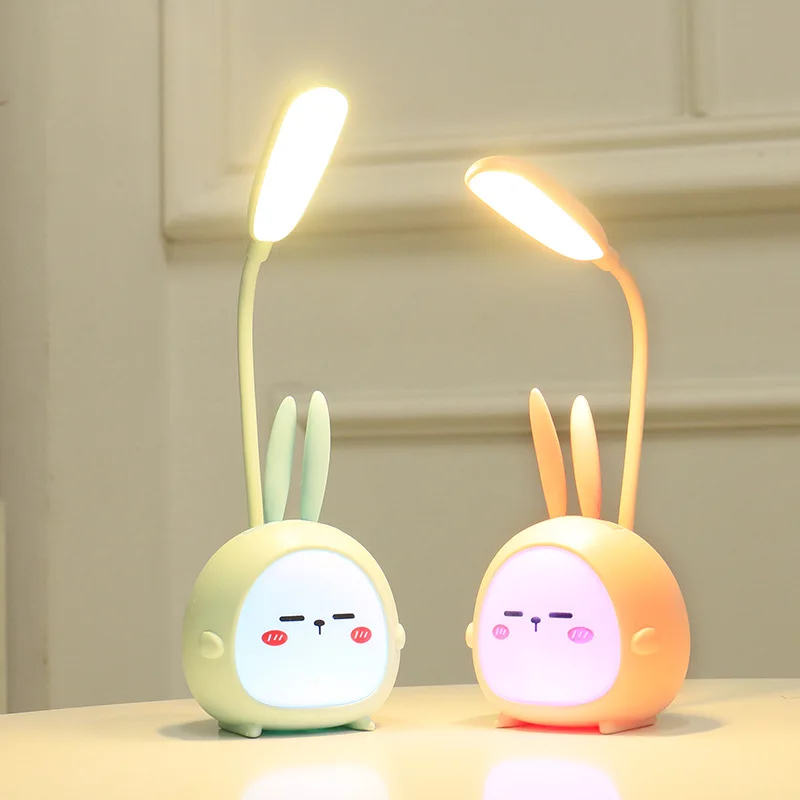 Night Light Led Usb Rechargeable Light Foldable Eye Protective Table Lamp With Colorful Light Cute Creative Cartoon Desk Lamp