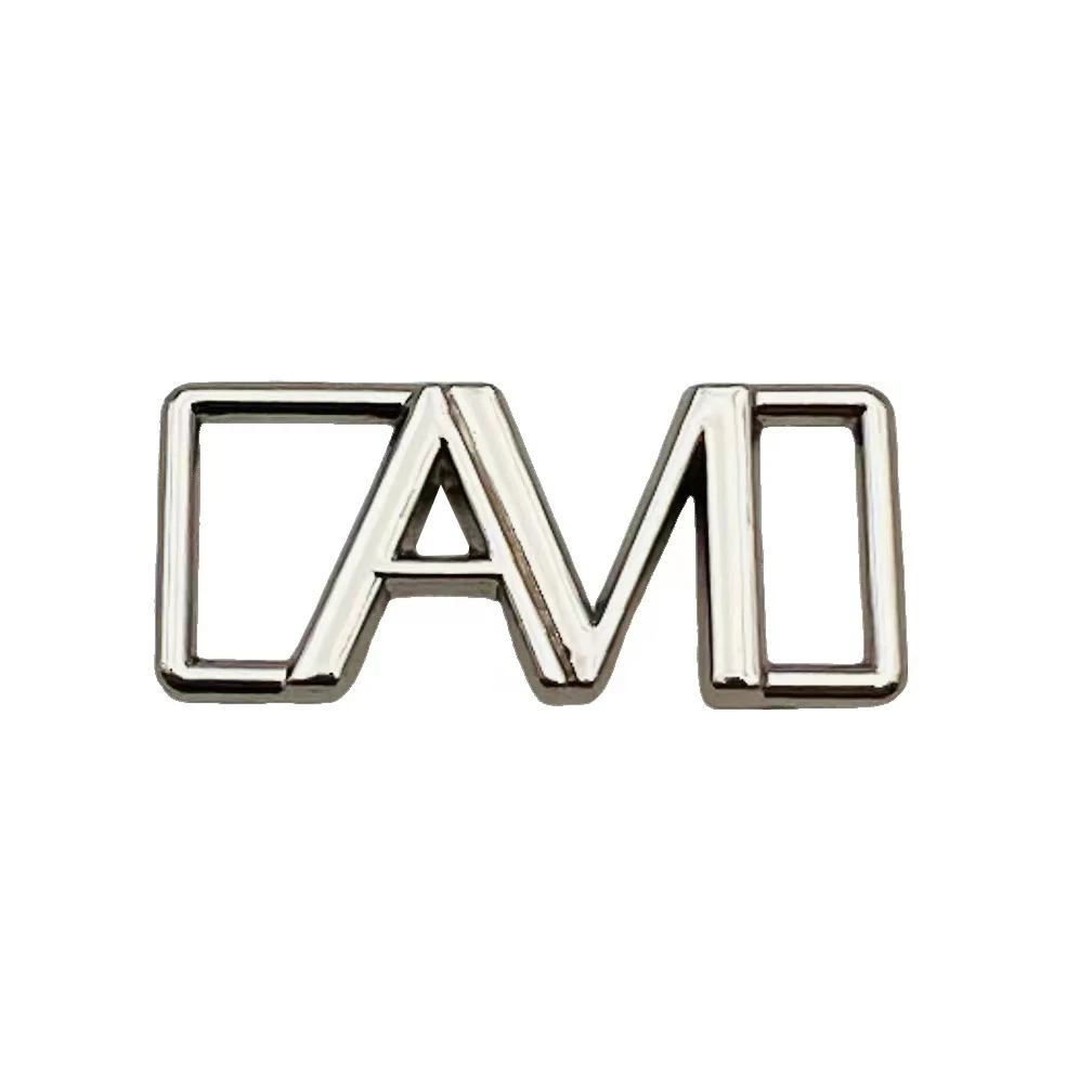 Custom belt buckle logo metal fittings silver letters metal buckles for clothes