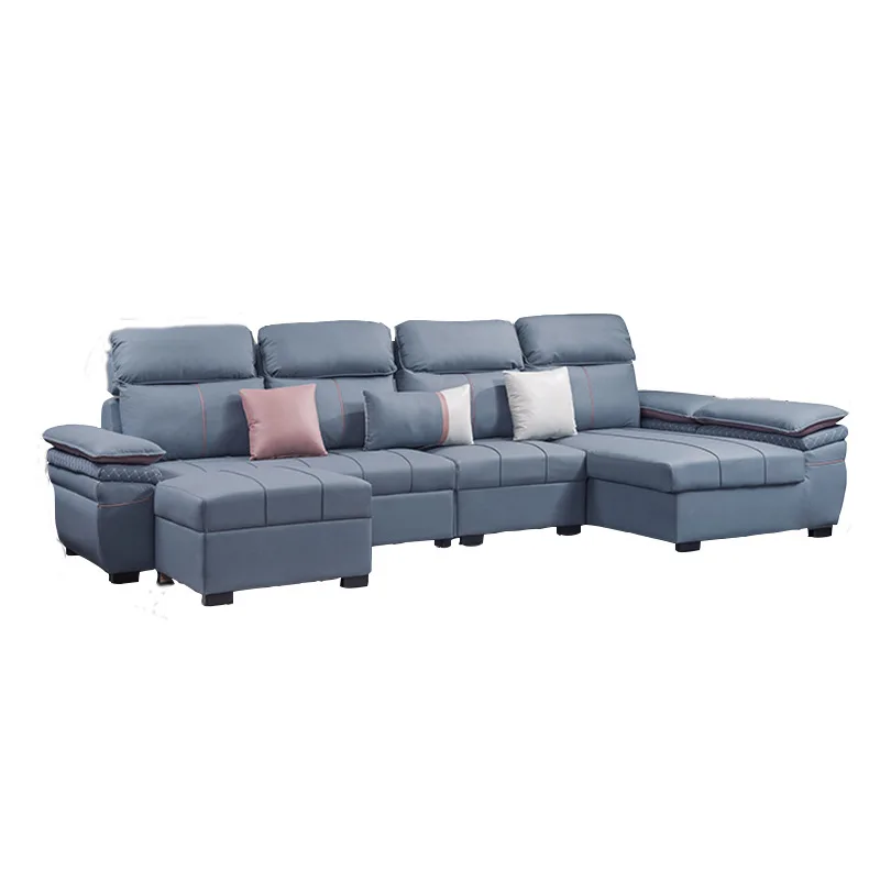 Hot Sale Modern Custom Deep Seating White Leather velvet Combination Sofa Set Furniture Living Room U Shape Sectional Sofas