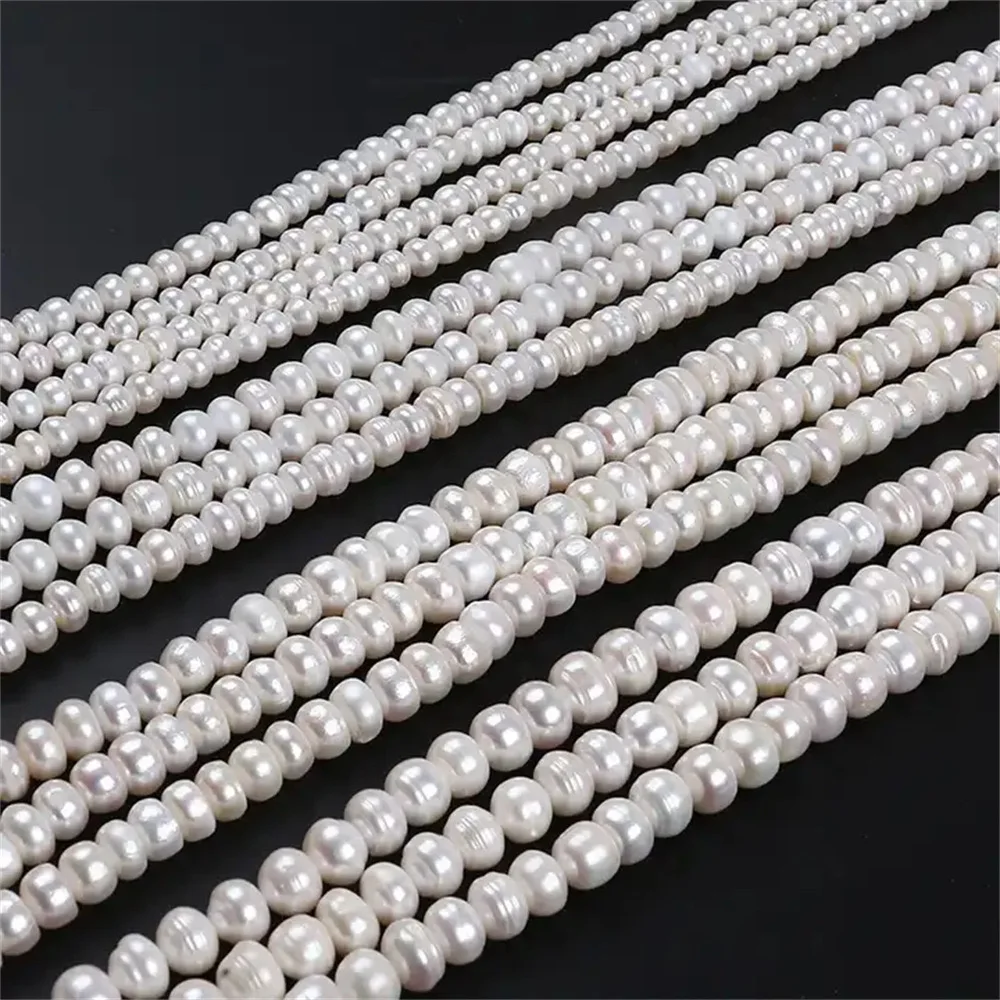 DIY Loose Bead Round 7mm -12mmfresh Water Pearls Natural White Baroque Pearl Real Freshwater