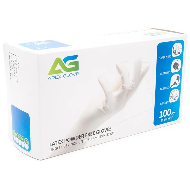 Popular Choice White Latex Powder Free Gloves Provides Excellent Flexibility and Tear Resistant