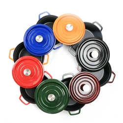 Custom colored nonstick enameled cast iron cookware set wholesale cooking pots casting iron pot set