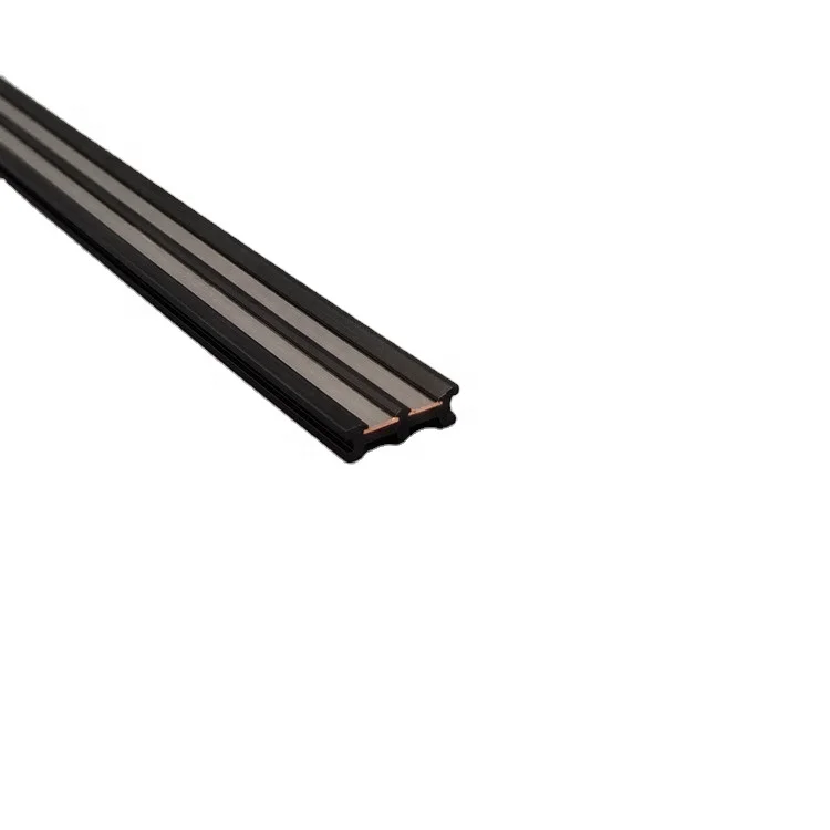 Co-extruded assembly PC PVC extruded with black surface treated copper magnetic lighting track lines