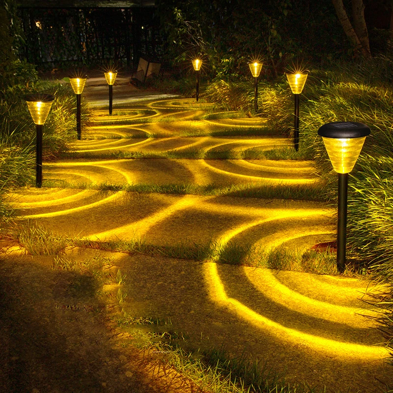 Solar Lamp Outdoor LED RGB Solar Powered Garden Lights  Waterproof Lawn Lantern Light Landscape Lighting for Patio Yard Decor