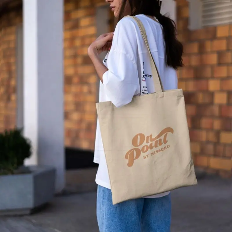 reusable cotton bamboo bag canvas zipper lady hand packing bags ecologic got tote bag