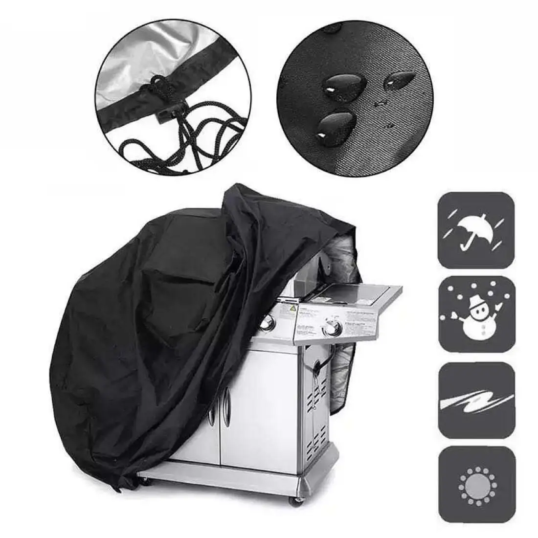 High quality Hot sales Barbecue dust proof waterproof Grill BBQ Cover oxford cloth outdoor heavy dirty black barbecue cover
