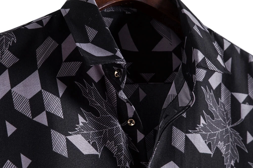 Vintage Blue Floral Hawaiian Shirt Short Sleeve Beach Shirts Men Party Holiday Vacation Clothing