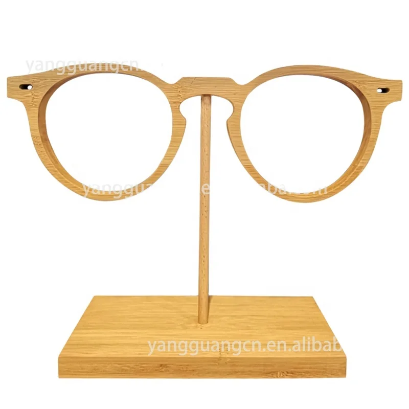 Natural Bamboo wood Sunglasses display rack bamboo wood eyeglasses display stand