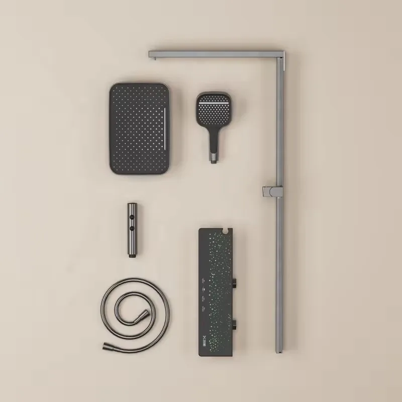 New Bathroom Stars Shower System Mixer Faucet Digital Temperature Display Hot Cold Bathroom Tap Thermostatic Shower Sets