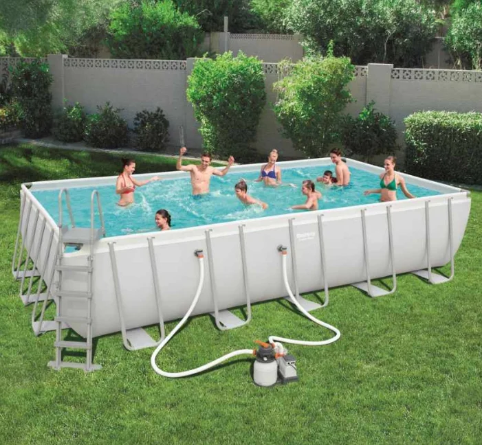 bestway 56471 6.71m*3.66m* 1.32m mobile outdoor frame swimming pool set steel above ground frame pool