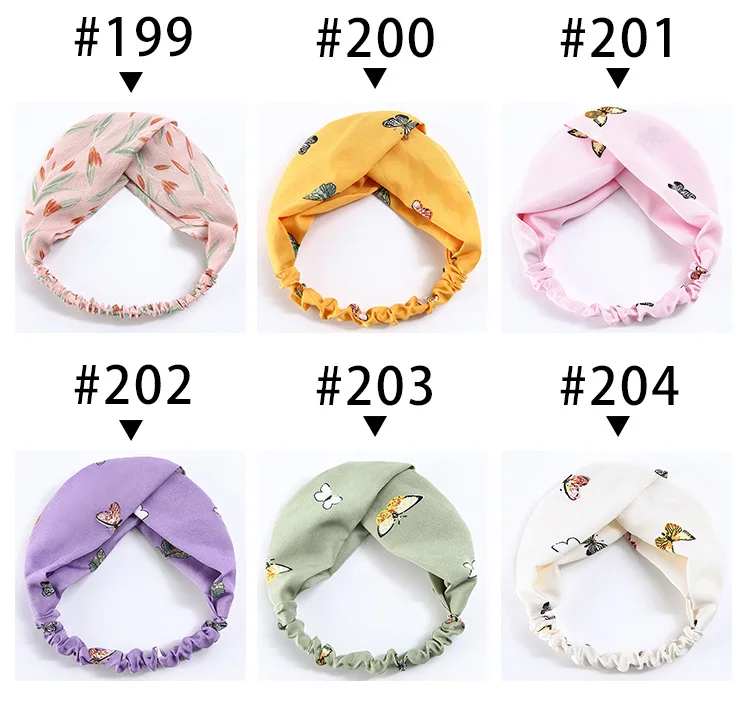 Hair Accessoires Colorful Twisted Knotted Boho Stretching Custom Accessories Silk Satin Floral Printed Elastic Cotton