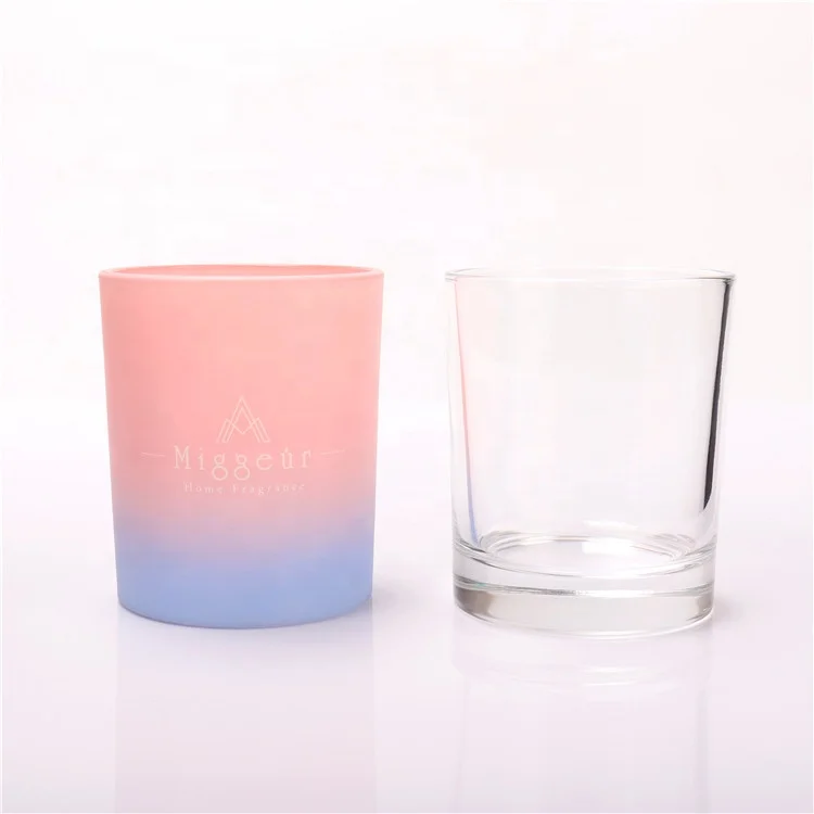 7 унций 8 унций 9 унций 10 унций Пустые контейнеры для свечей оптом розовые необычные цветные стеклянные банки для свечей с крышками на заказ