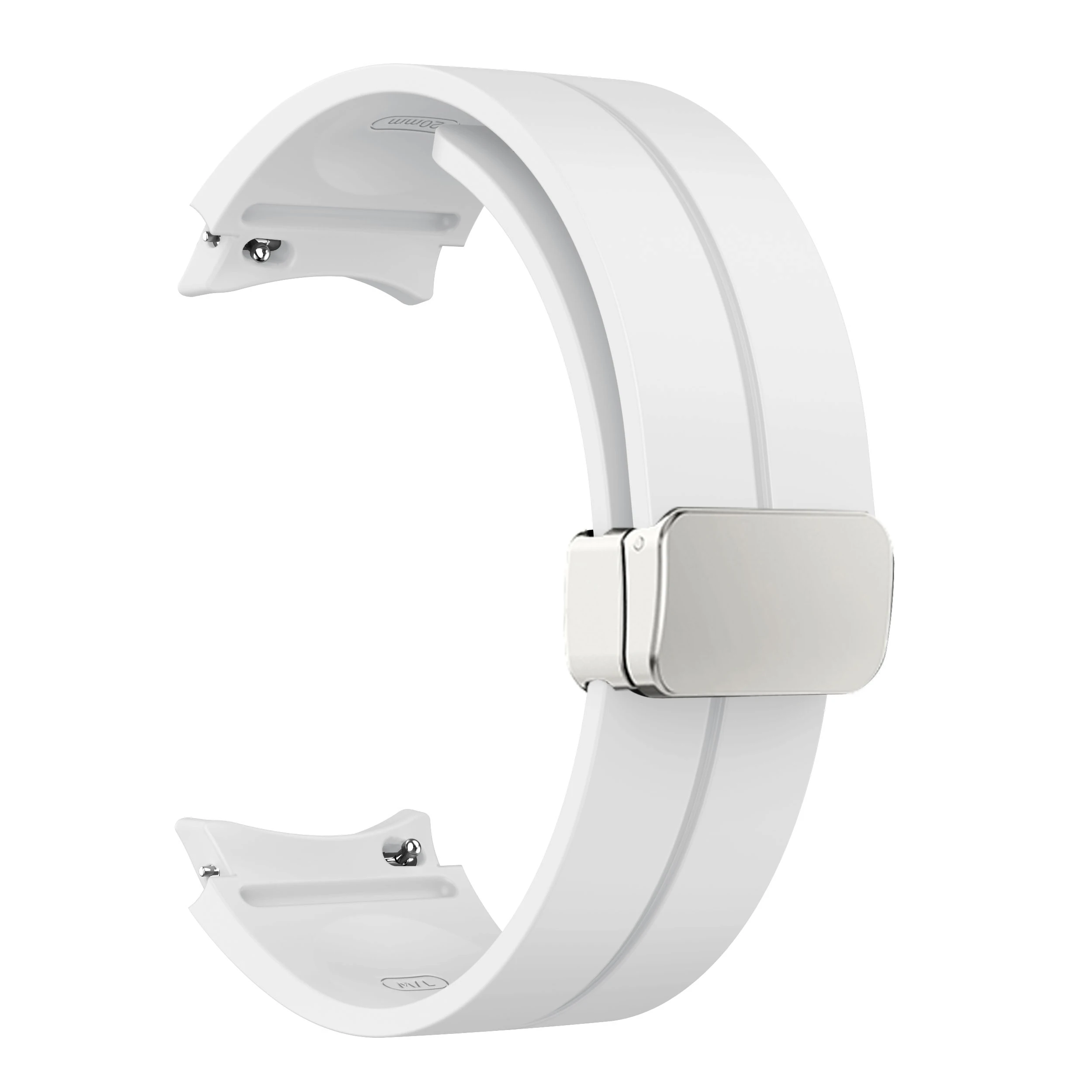 Official Magnetic Folding Buckle Sports Breathable Watch Bracelet Smart Watch For Samsung Watch4/5/6/7 Series Silicone Wristband