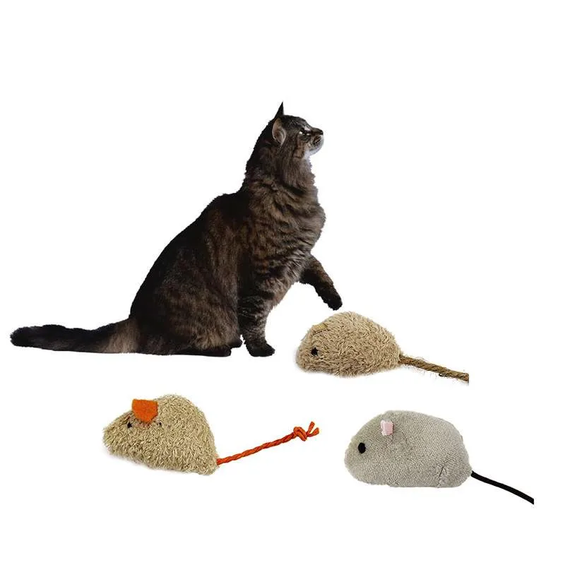3pcs pet cat bite resistant toy plush simulated little mouselect hide and seek game props rat squeak toy