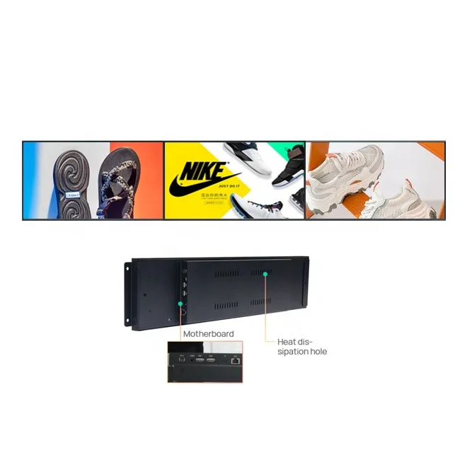 High Quality 12.1 Inch Lcd Store Shelf Display Advertising Machine Long Strip Screen Advertising Machine