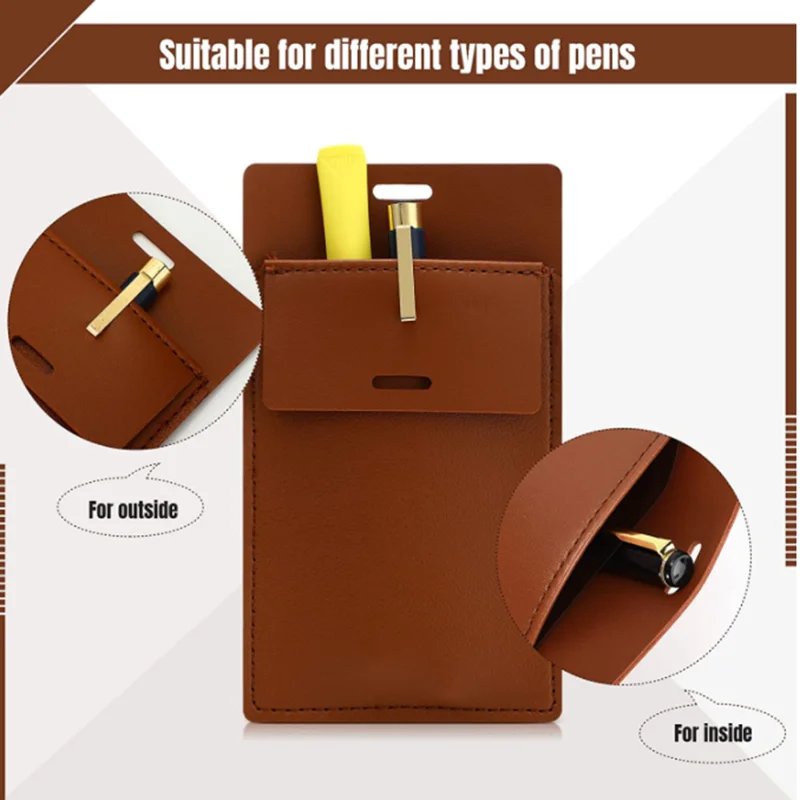 PU Leather Nurse Pen Pouch Holder Organizer Doctor Pens Sleeve Shirt Pocket Pouch