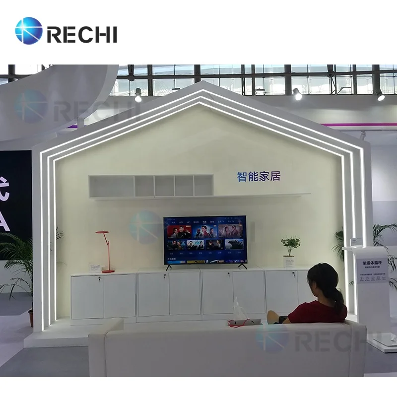 RECHI магазин мобильных телефонов умный дом зона дизайн интерьера светодиодный свет и камера блокировка розничная витрина