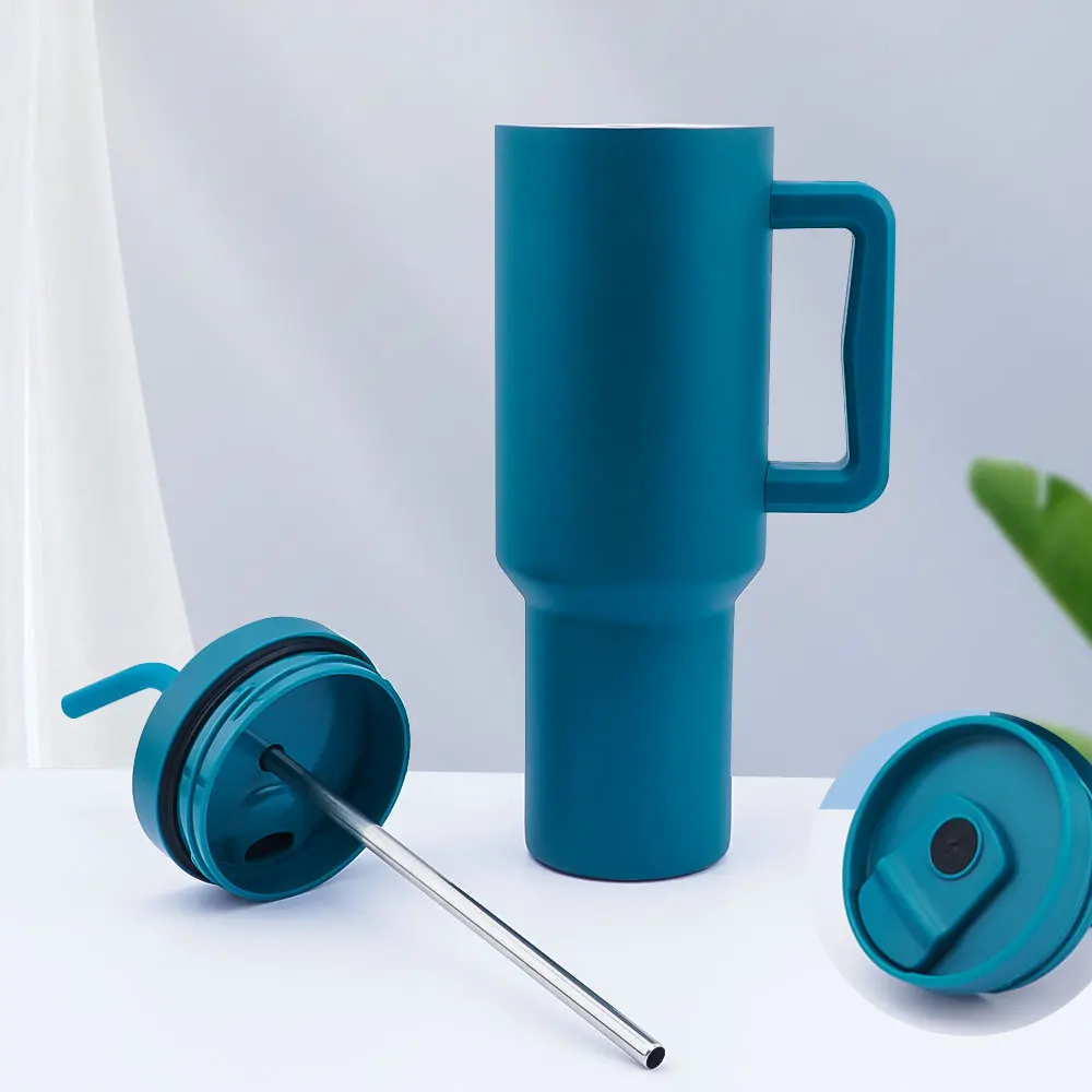 New Design Adventure Tumbler vacuum metal cup stainless travel mug 40oz insulated handle tumbler with lids and straw
