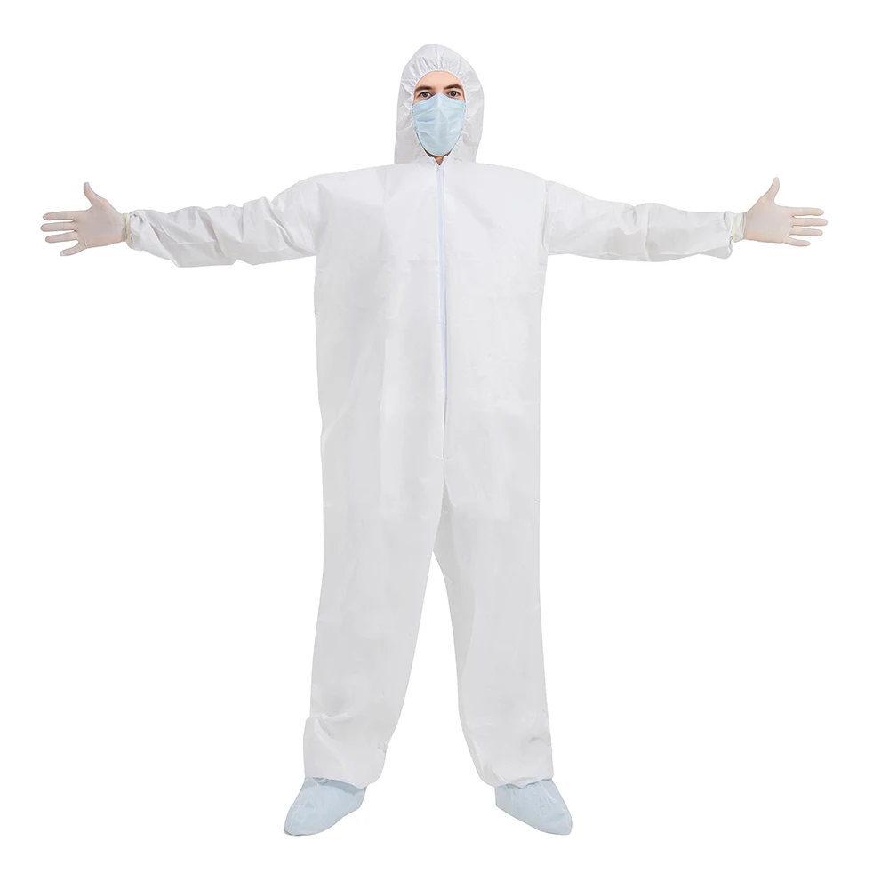protective medical coverall ppe Disposable SMS Coverall,Work Clothes with Hood,Shoe Cover ISO,TUV,ISO