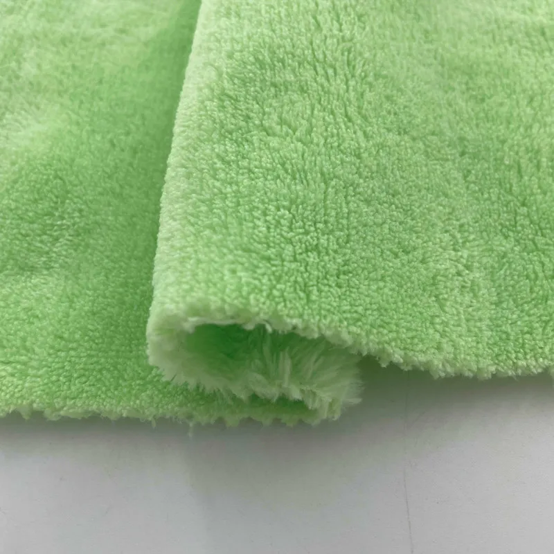 Custom 100% polyester super soft touch mint green double side coral fleece fabric for blanket