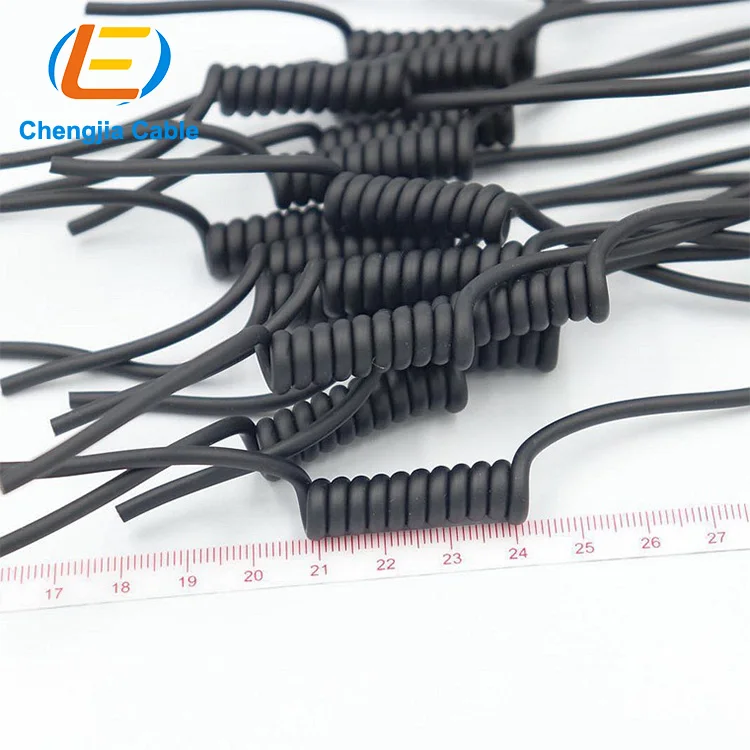 Spring Wire 5 Cores 18AWG Medical Devices Spiral Cable Low Voltage Cable two cores coiled power cord PUR jacket curly cable