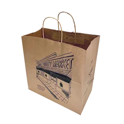 Custom Printed Your Own Logo cardboard packaging White Brown Kraft Gift Craft Shopping Paper Bag With Handles