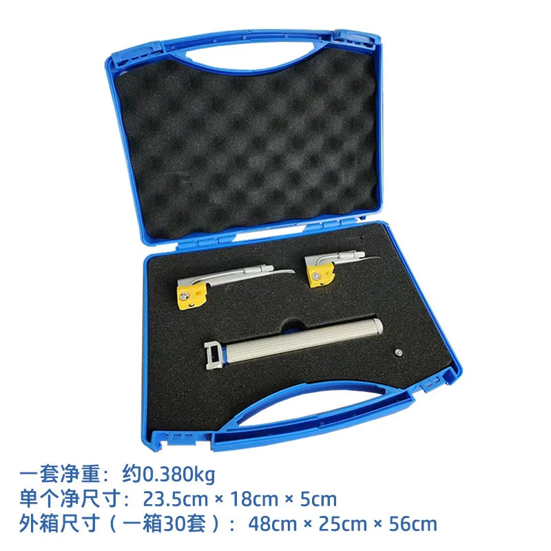 laryngoscope set Fiber Optic With battery Adult handle nd 4 Type Blade Surgical Instrument