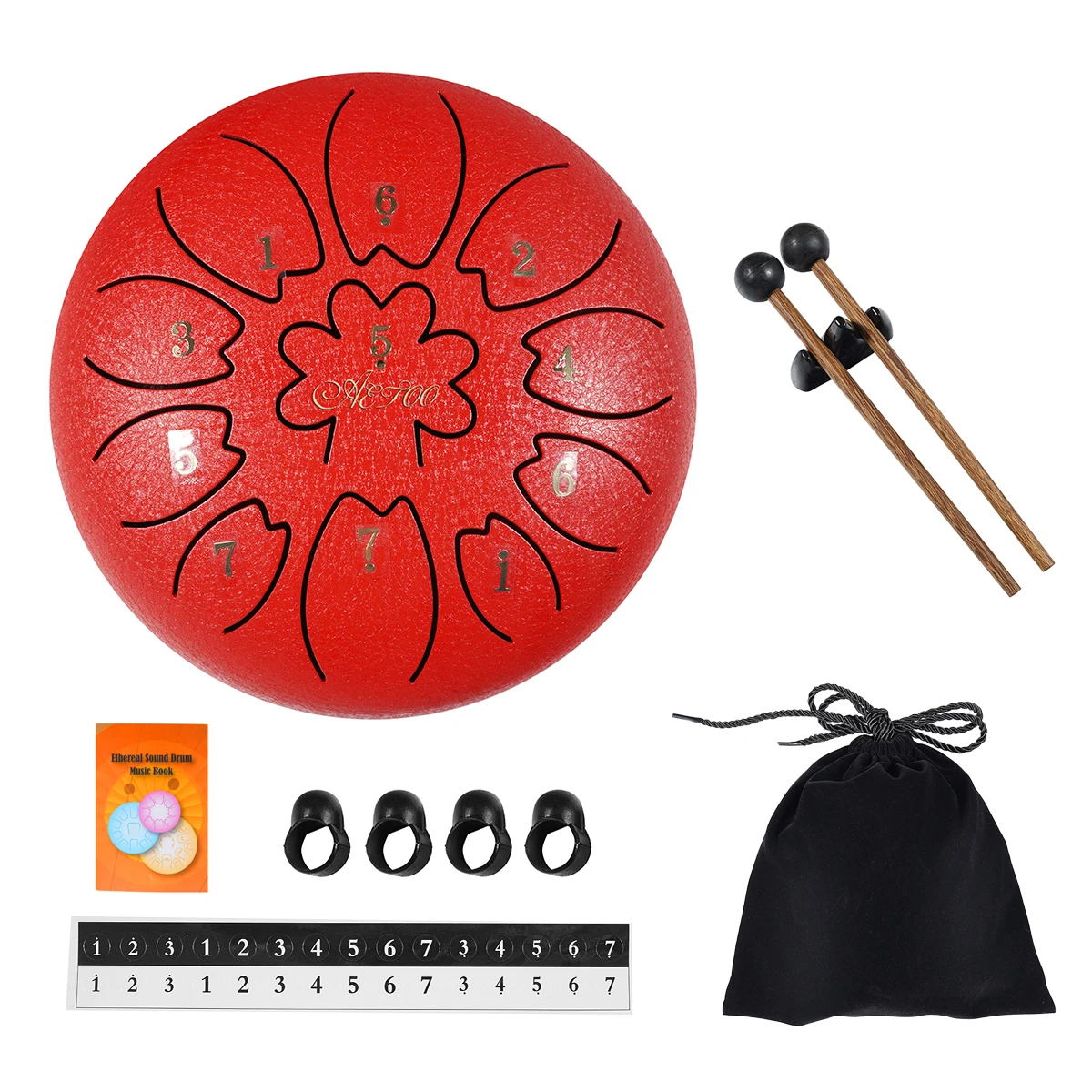 
Good Quality Steel tongue drum 6 inch 8 notes hand pan C major Percussion instrument Carry bag 