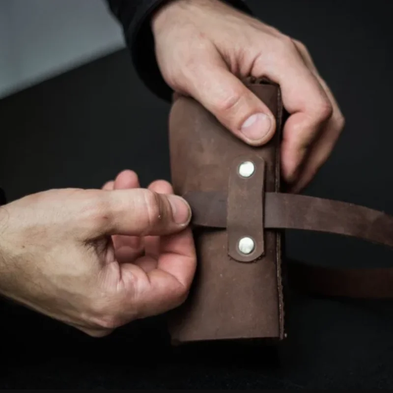 Factory Leather Pocket Knife Roll Custom Knife Holder Sheath Vintage Tool Bag