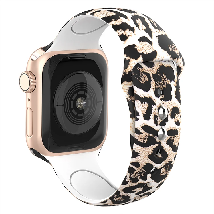 Adepoy Custom Print Replacement Silicone Wristband iwatch Straps 44mm 45mm Smart Watch Band for Apple Watch