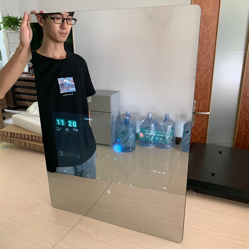 Factory wholesale MOQ 50pcs customized luxurious LCD android mirror with tv screen