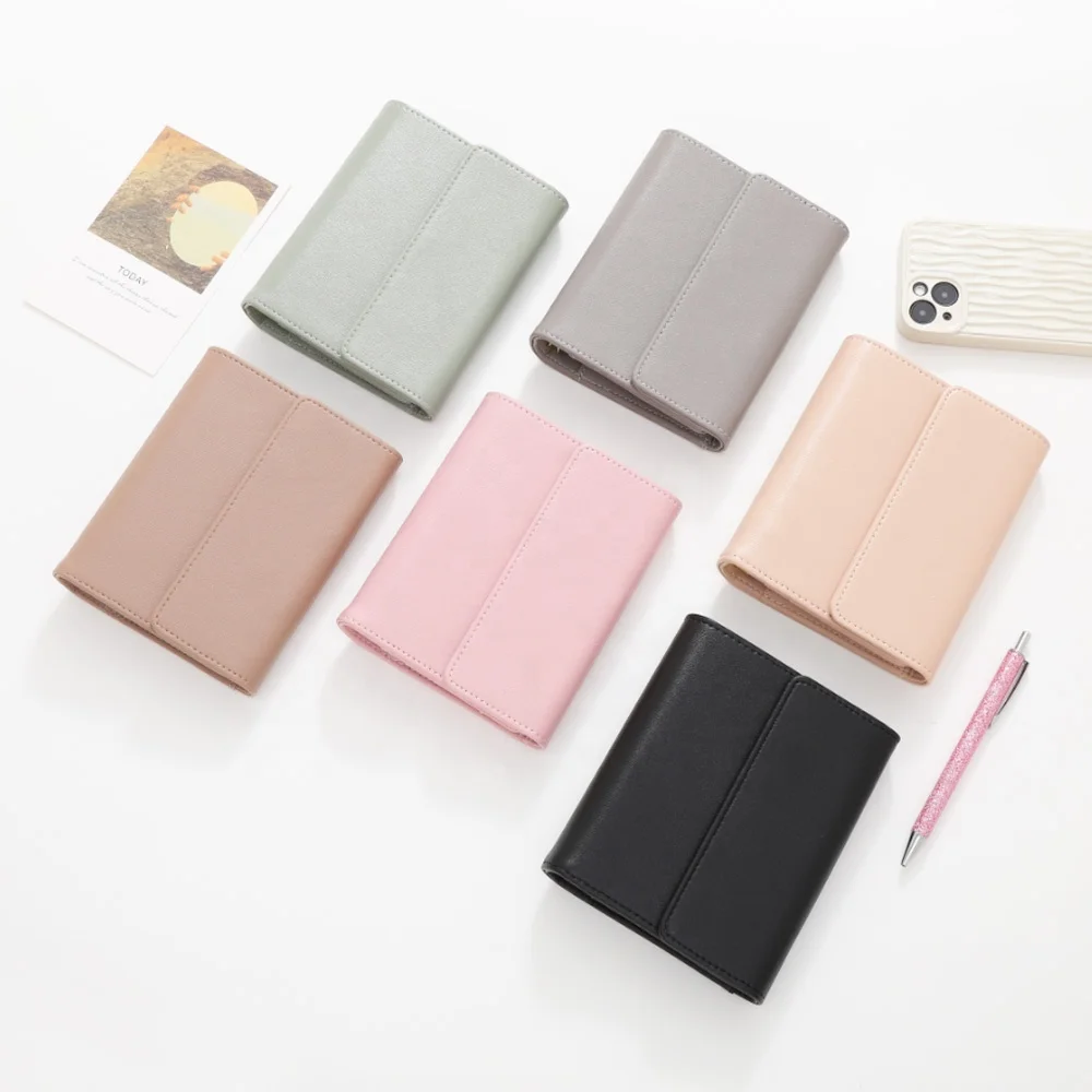 Hongbo New Best Selling Soft Leather A7 Gold Ring Budget Binder Clutches for Women as Document / Passport Holder / Card Wallet